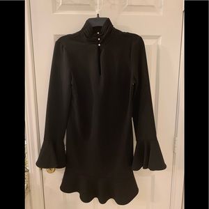 Intermix size 2 black mini flare dress